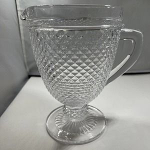 Ivima Diamond Point Clear Pitcher, 7 7/8"
